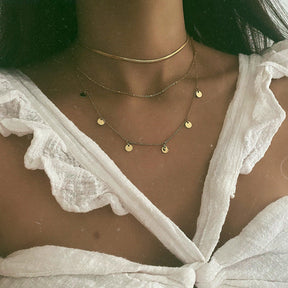 BohoMoon Stainless Steel Dainty Herringbone Choker / Necklace