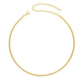 BohoMoon Stainless Steel Dainty Herringbone Choker / Necklace Gold / Choker