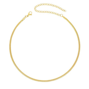 BohoMoon Stainless Steel Dainty Herringbone Choker / Necklace Gold / Choker