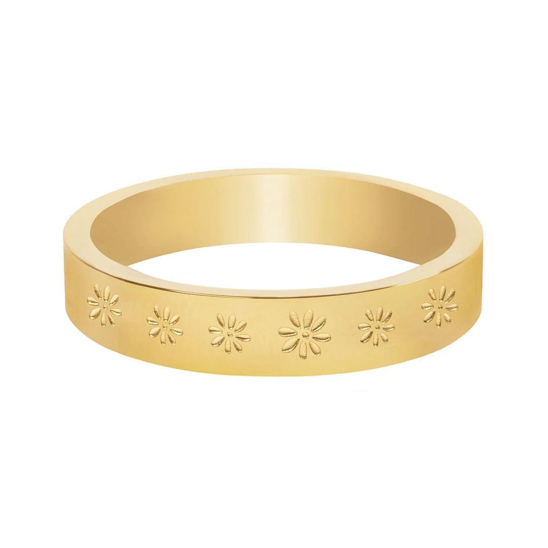 BohoMoon Stainless Steel Daisy Chain Ring Gold / US 4 / UK H / EUR 46 / (xxsmall)