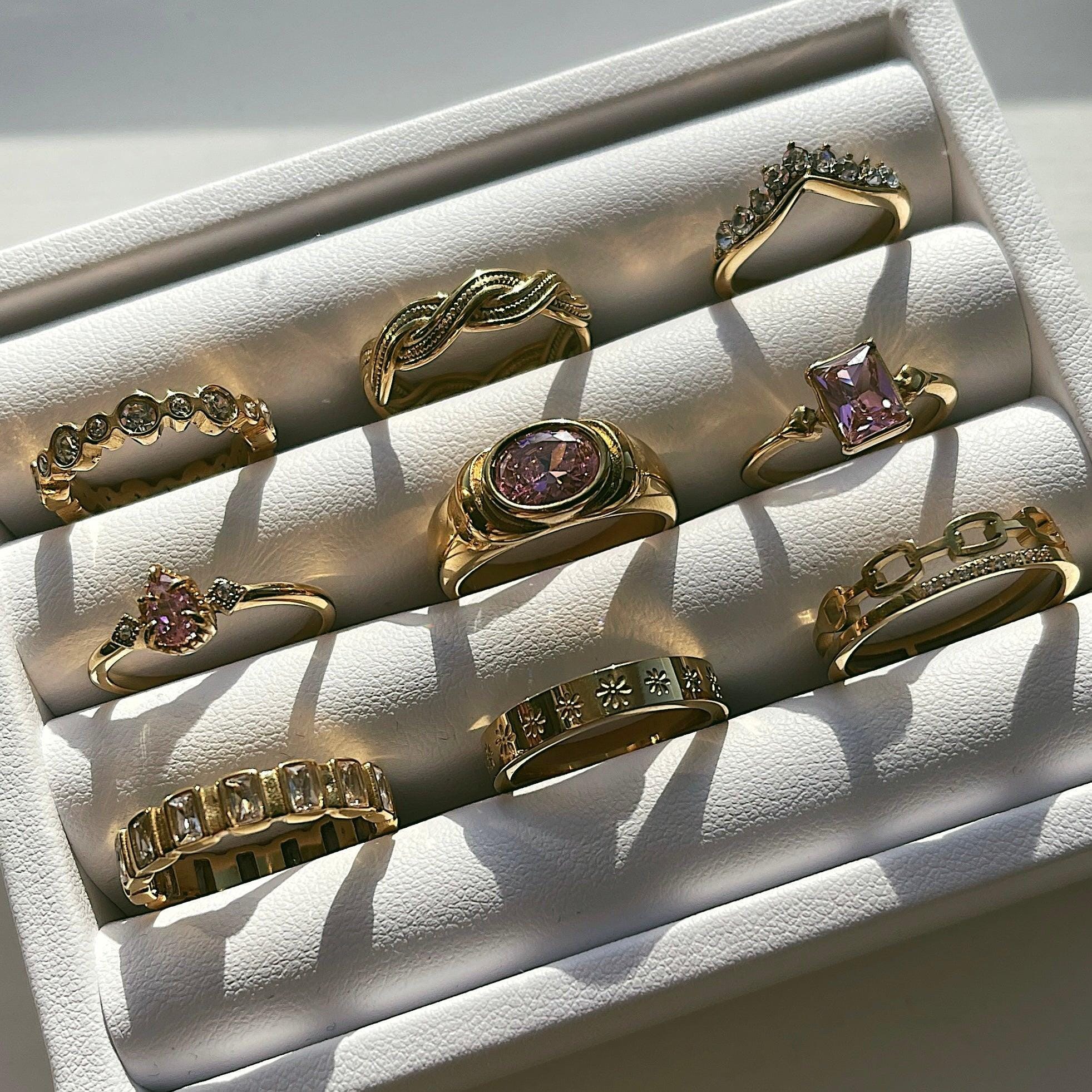BohoMoon Stainless Steel Daisy Chain Ring