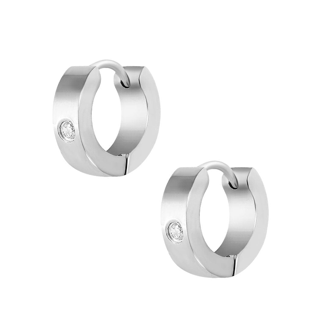 BohoMoon Stainless Steel Dakota Hoop Earrings Silver