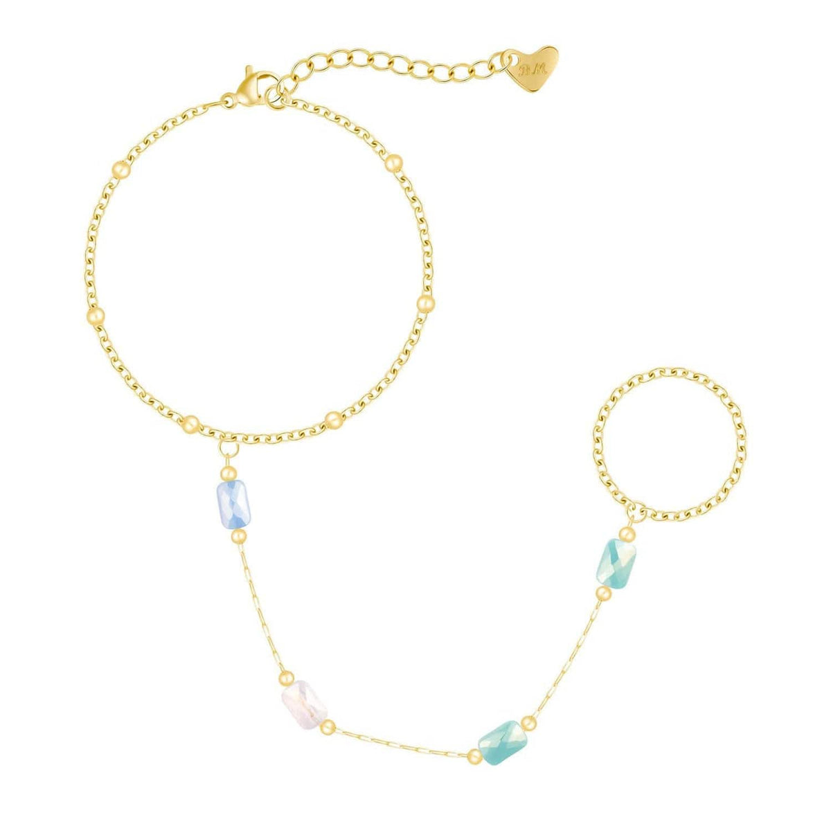 Bohomoon Stainless Steel Demi Hand Chain Bracelet