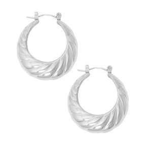 BohoMoon Stainless Steel Desire Hoop Earrings Silver