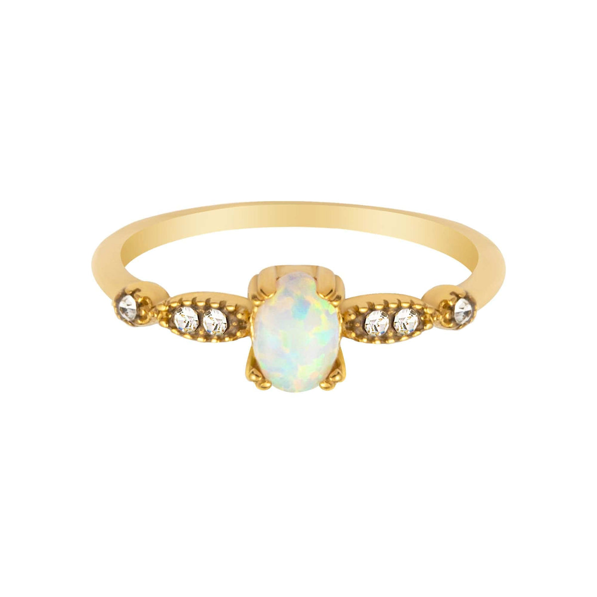 BohoMoon Stainless Steel Destiny Opal Ring Gold / US 6 / UK L / EUR 51 (small)