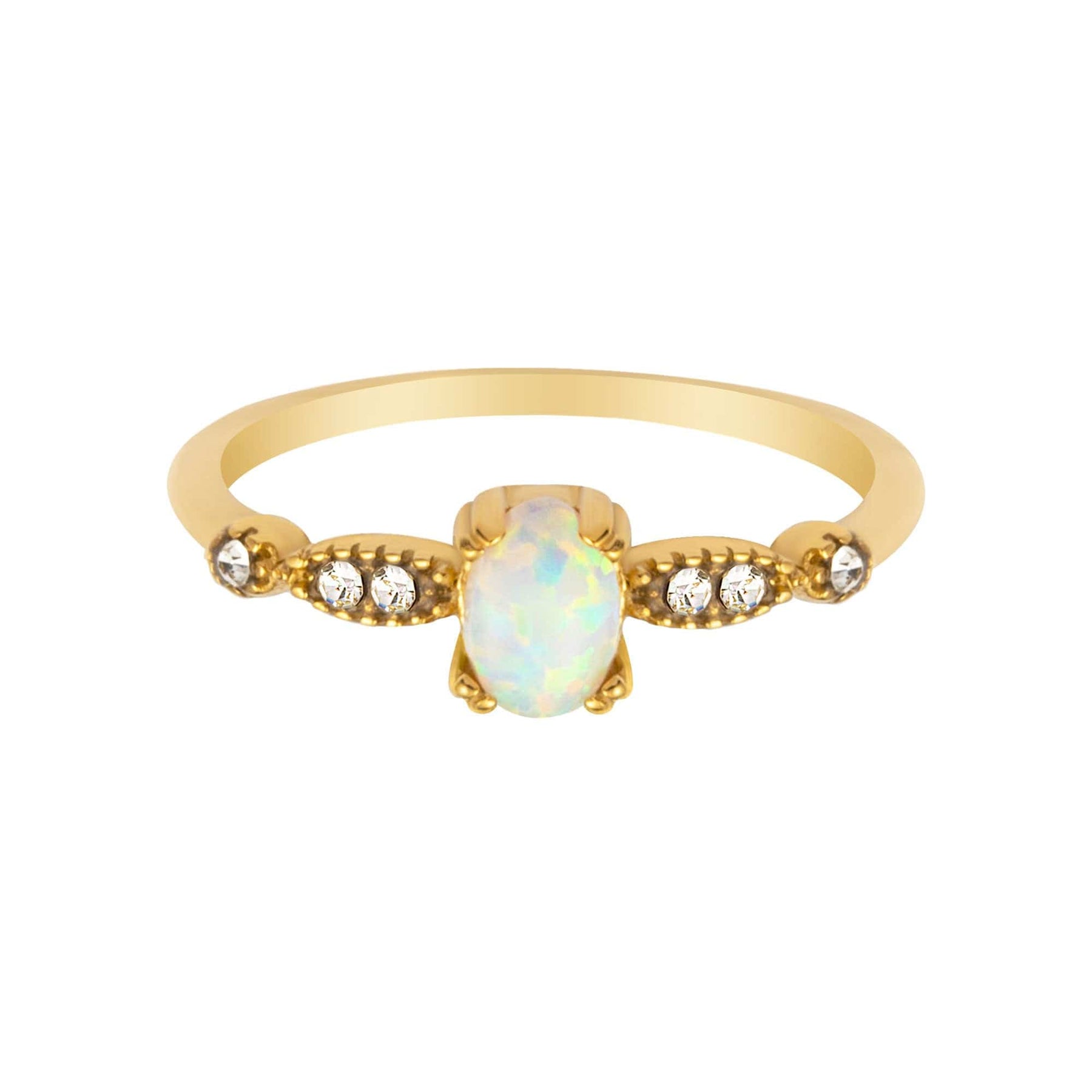 BohoMoon Stainless Steel Destiny Opal Ring Gold / US 6 / UK L / EUR 51 (small)