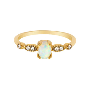 BohoMoon Stainless Steel Destiny Opal Ring Gold / US 6 / UK L / EUR 51 (small)