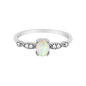 BohoMoon Stainless Steel Destiny Opal Ring Silver / US 6 / UK L / EUR 51 (small)