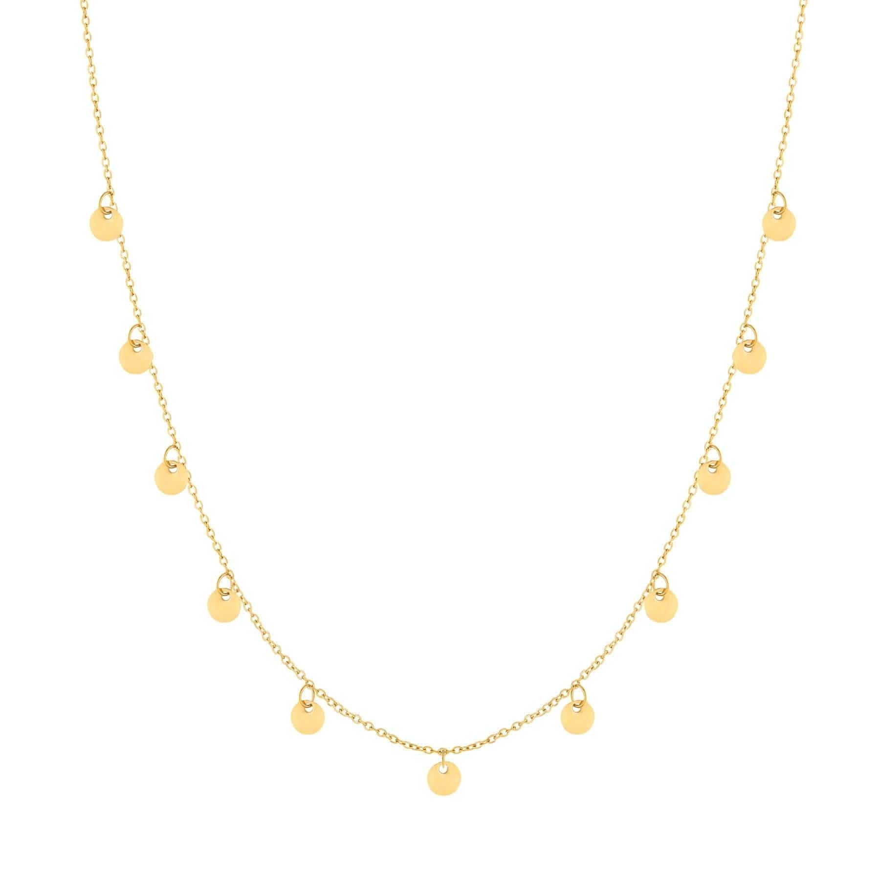 BohoMoon Stainless Steel Disc Necklace Gold