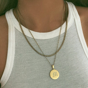BohoMoon Stainless Steel Dolce Initial Necklace