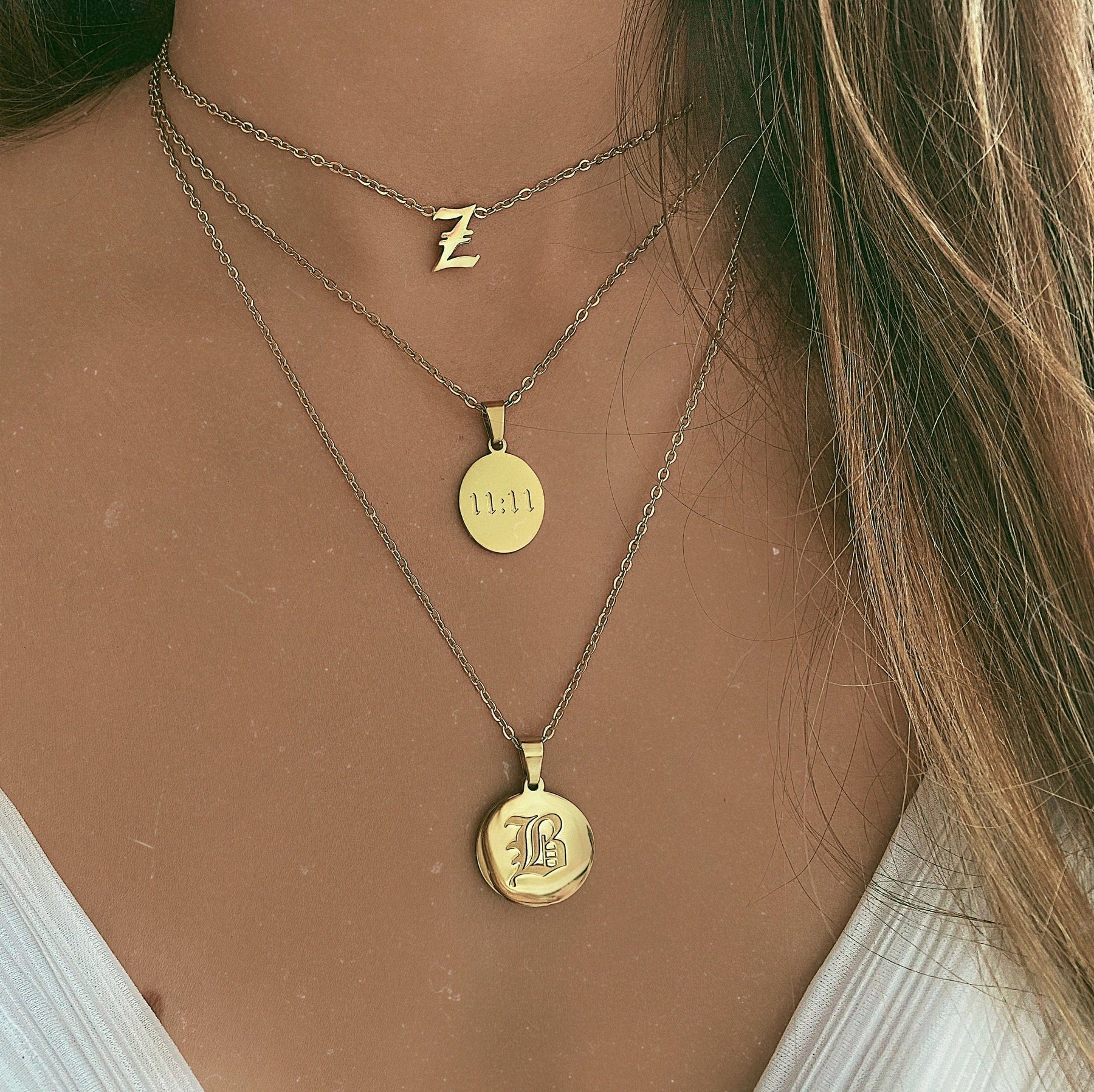 BohoMoon Stainless Steel Dolce Initial Necklace