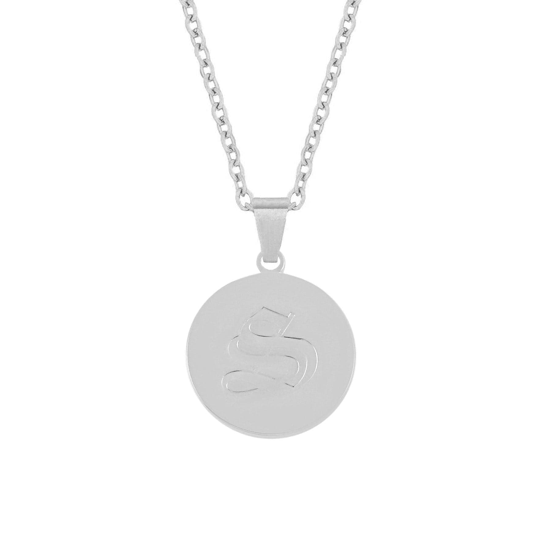 BohoMoon Stainless Steel Dolce Initial Necklace Silver / A