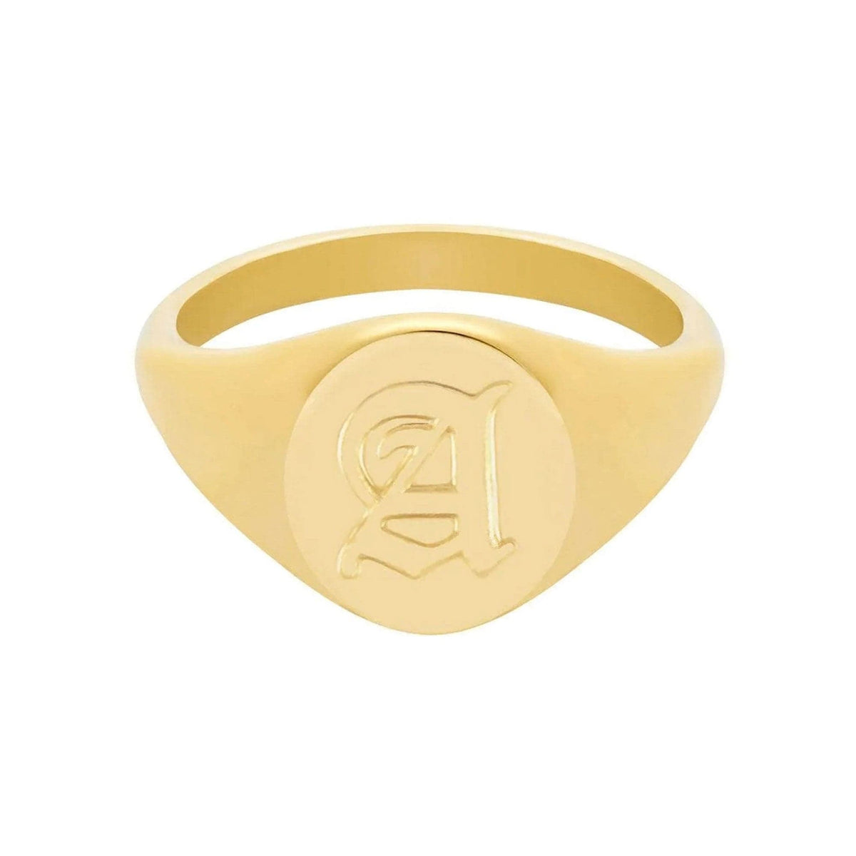 BOHOMOON Stainless Steel Dolce Initial Signet Ring Gold A / US 5 / UK J / EUR 49 (x small)