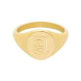 BOHOMOON Stainless Steel Dolce Initial Signet Ring Gold A / US 5 / UK J / EUR 49 (x small)