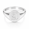 Bohomoon Stainless Steel Dolce Initial Signet Ring Silver