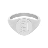 BOHOMOON Stainless Steel Dolce Initial Signet Ring Silver