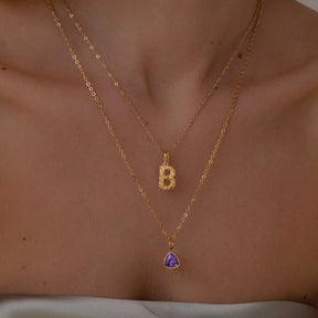 BohoMoon Stainless Steel Dorothy Initial Necklace