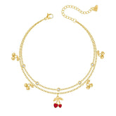 Bohomoon Stainless Steel Dottie Cherry Double Anklet