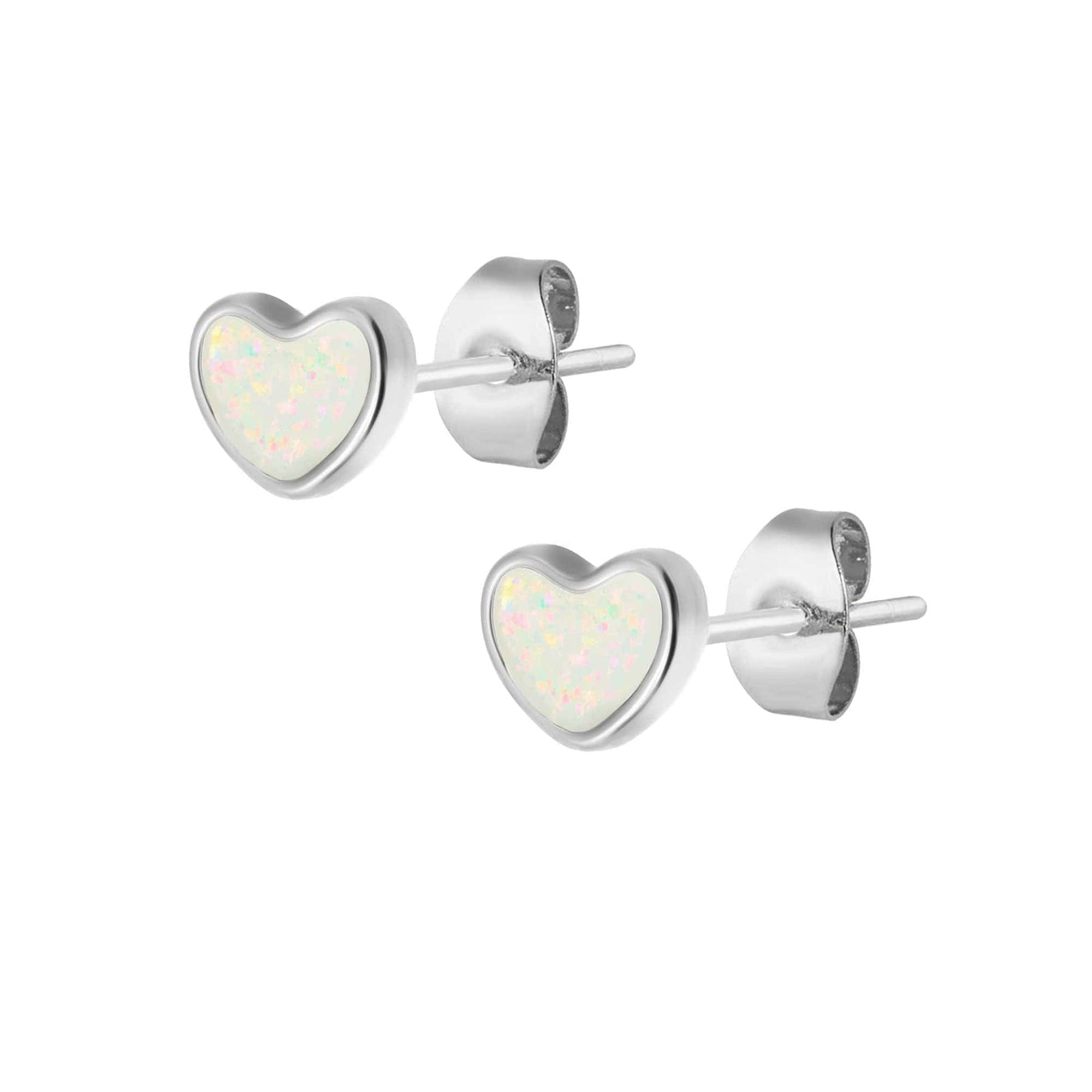 BOHOMOON Stainless Steel Dove Heart Stud Earrings Silver