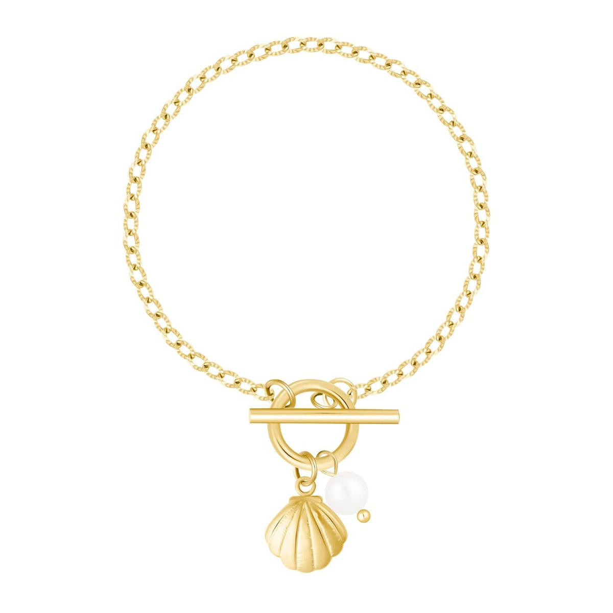 Bohomoon Stainless Steel Drift Pearl TBar Bracelet