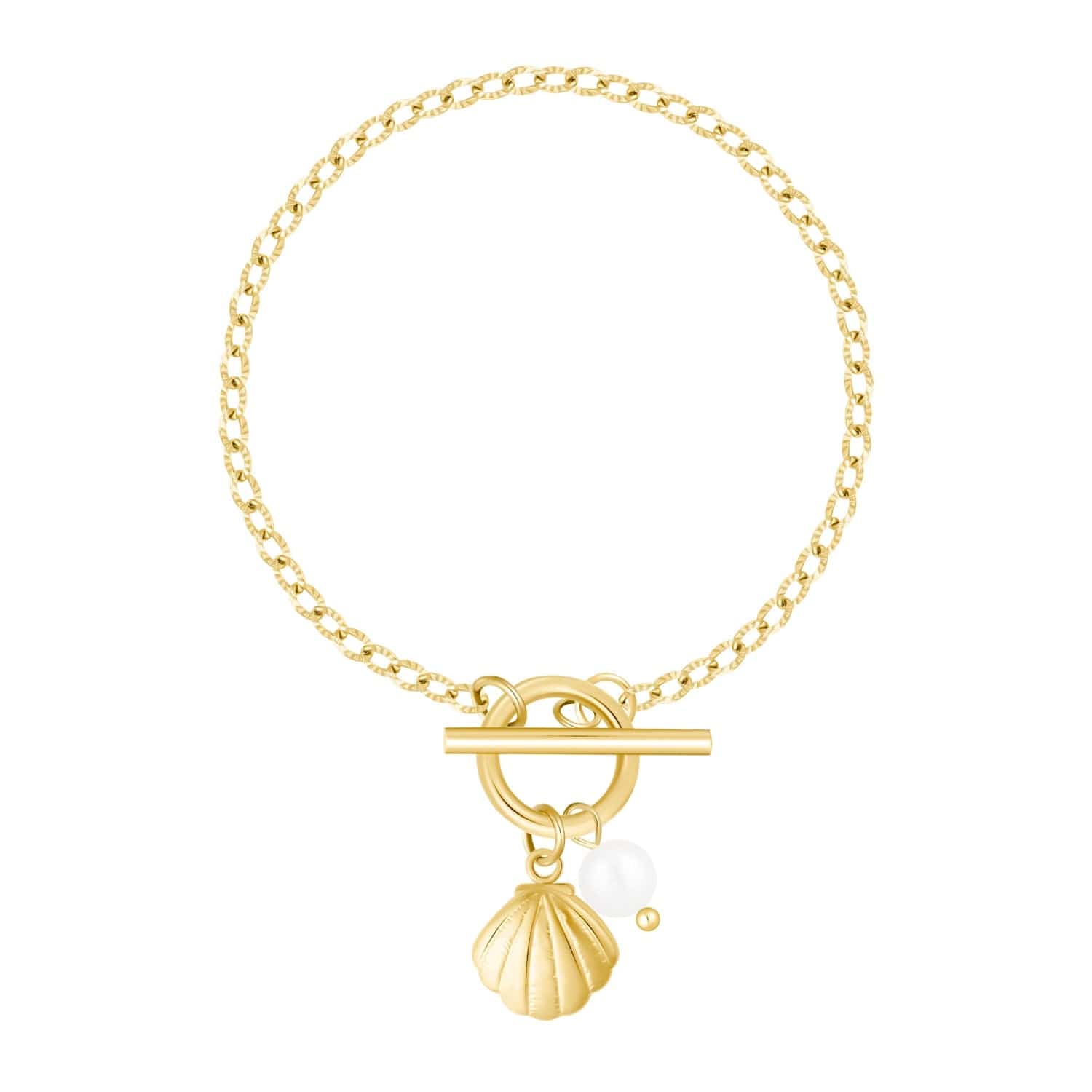 Bohomoon Stainless Steel Drift Pearl TBar Bracelet