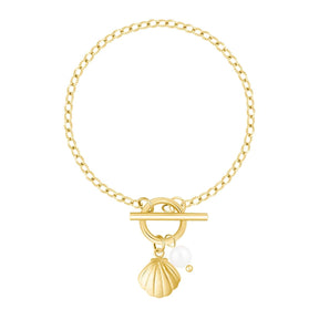 Bohomoon Stainless Steel Drift Pearl TBar Bracelet