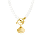 Bohomoon Stainless Steel Dulce Shell TBar Necklace