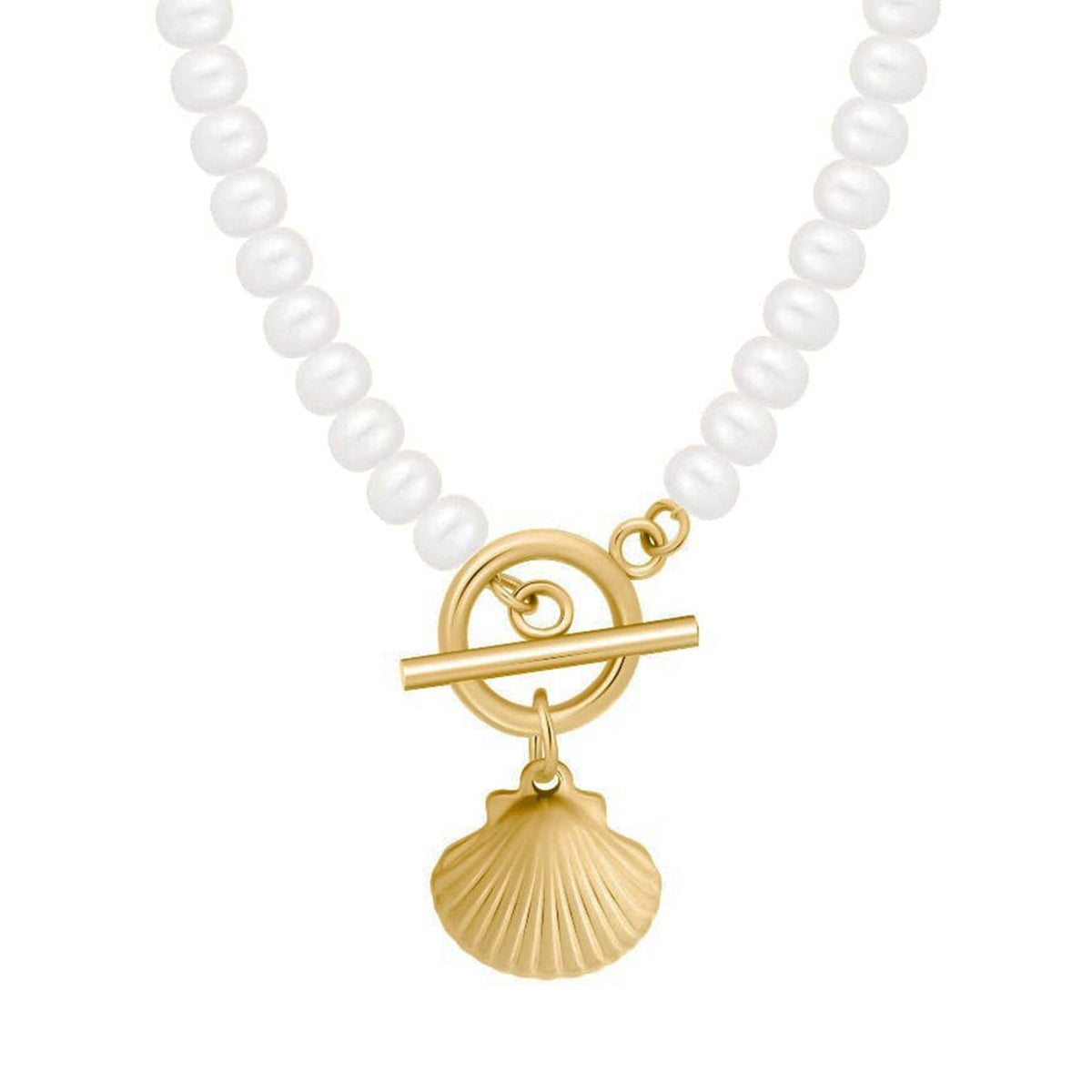 Bohomoon Stainless Steel Dulce Shell TBar Necklace