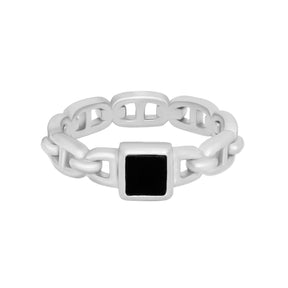 BohoMoon Stainless Steel Ebony Ring Silver / US 6 / UK L / EUR 51 (small)