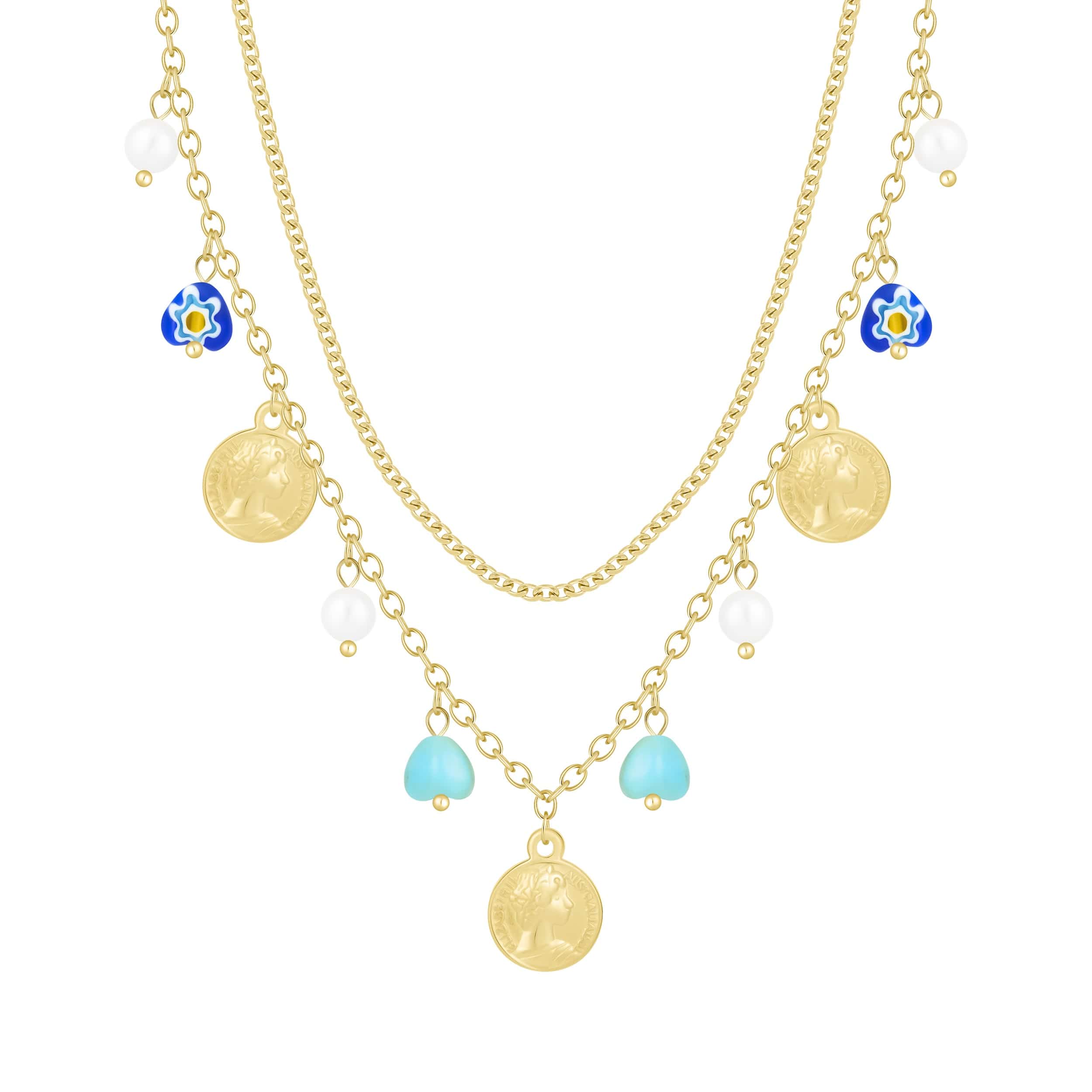 Bohomoon Stainless Steel Element Layered Necklace