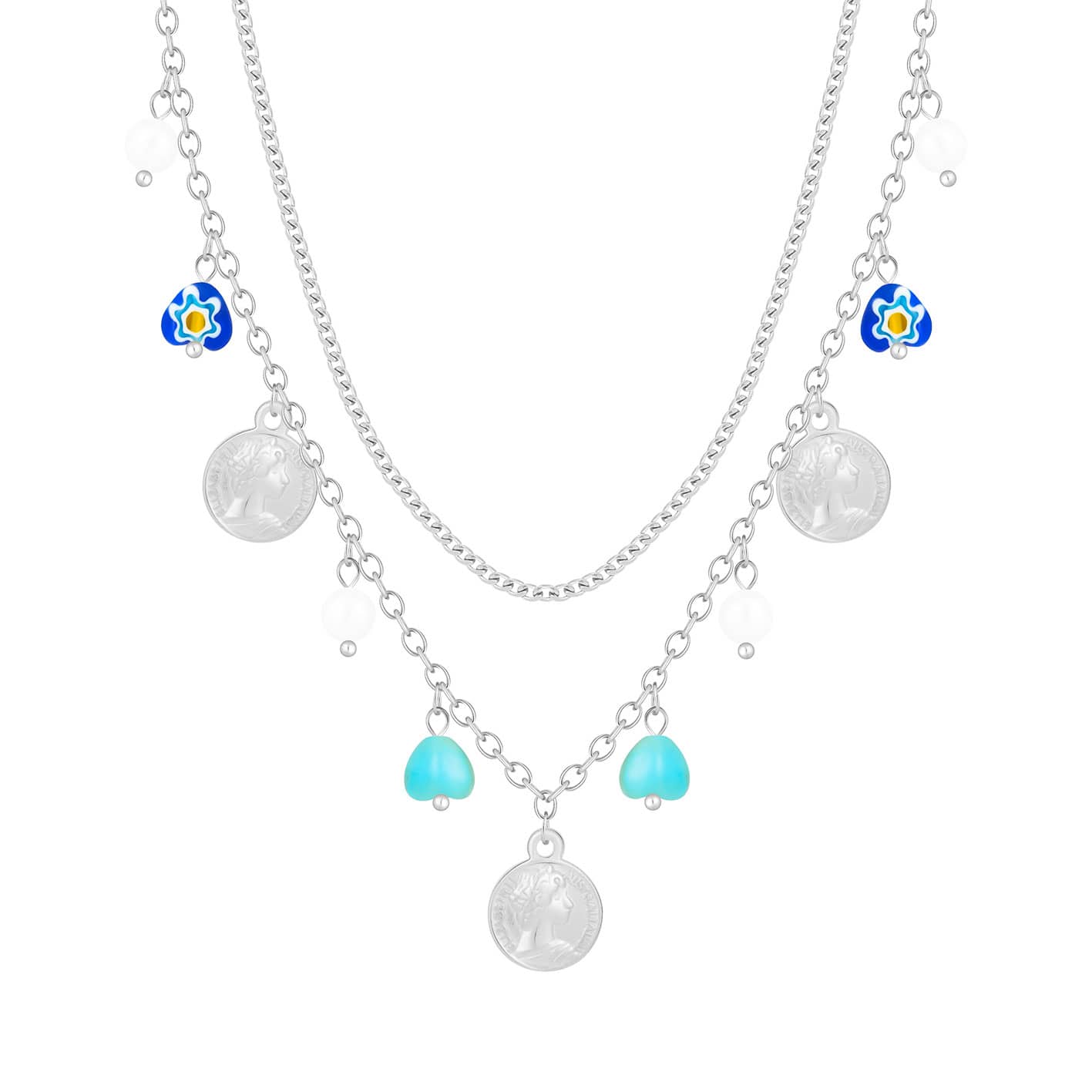Bohomoon Stainless Steel Element Layered Necklace