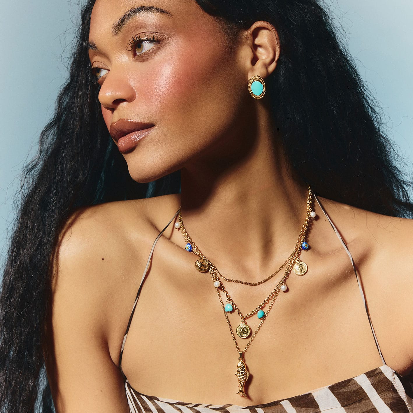 Bohomoon Stainless Steel Element Layered Necklace