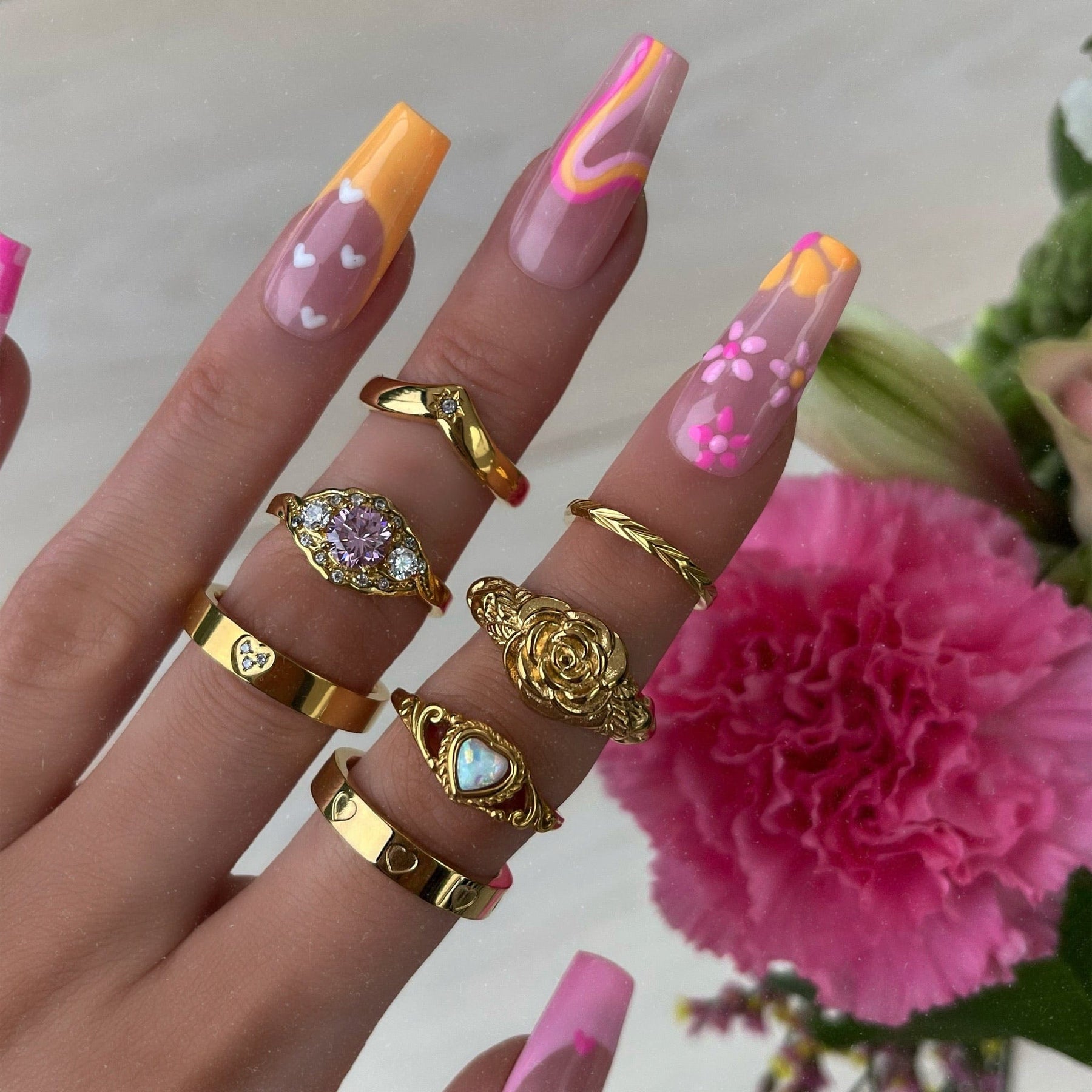 BohoMoon Stainless Steel Elena Rose Ring