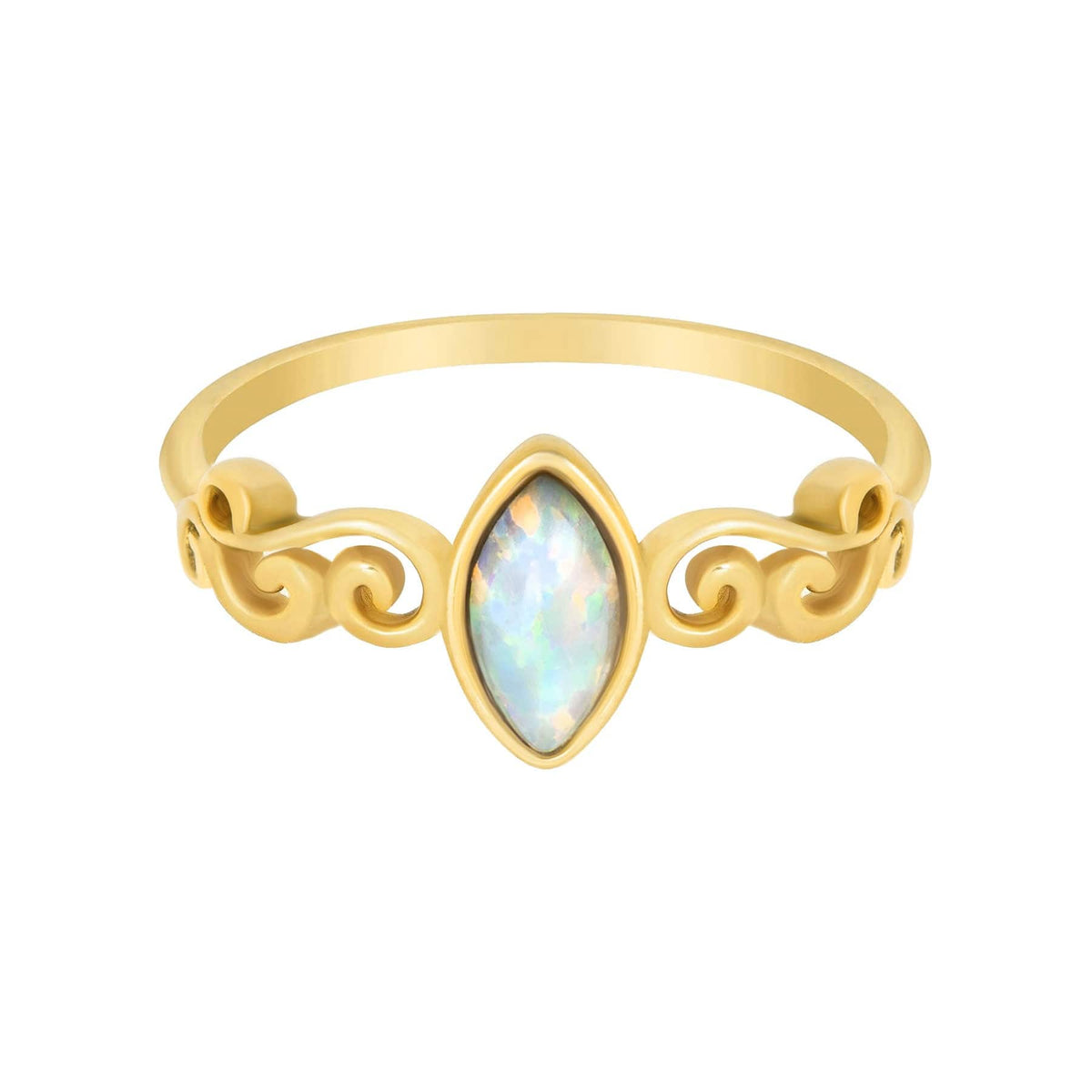 BohoMoon Stainless Steel Elodie Opal Ring Gold / US 6 / UK L / EUR 51 (small)