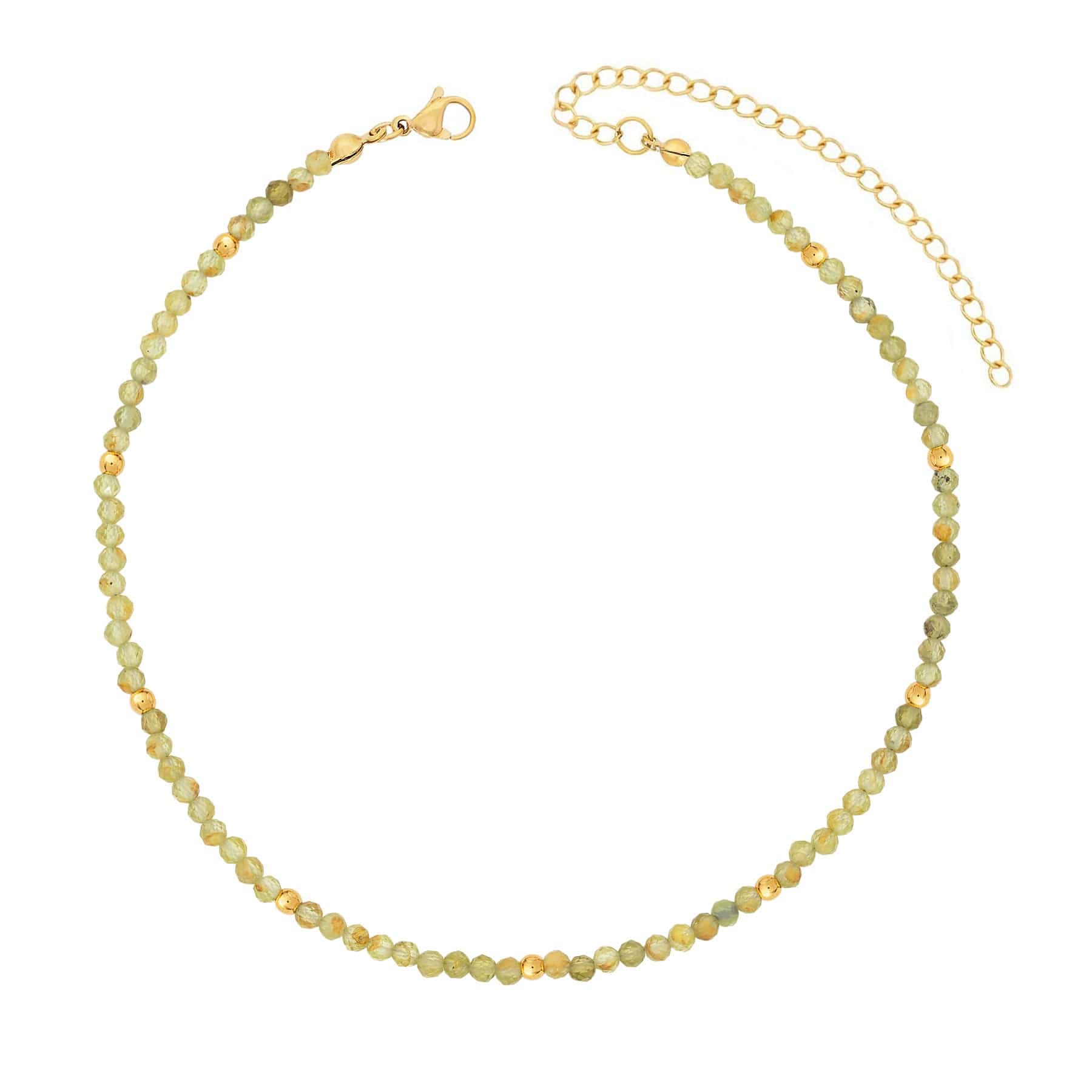 BohoMoon Stainless Steel Elsie Peridot Choker / Necklace Gold / Choker