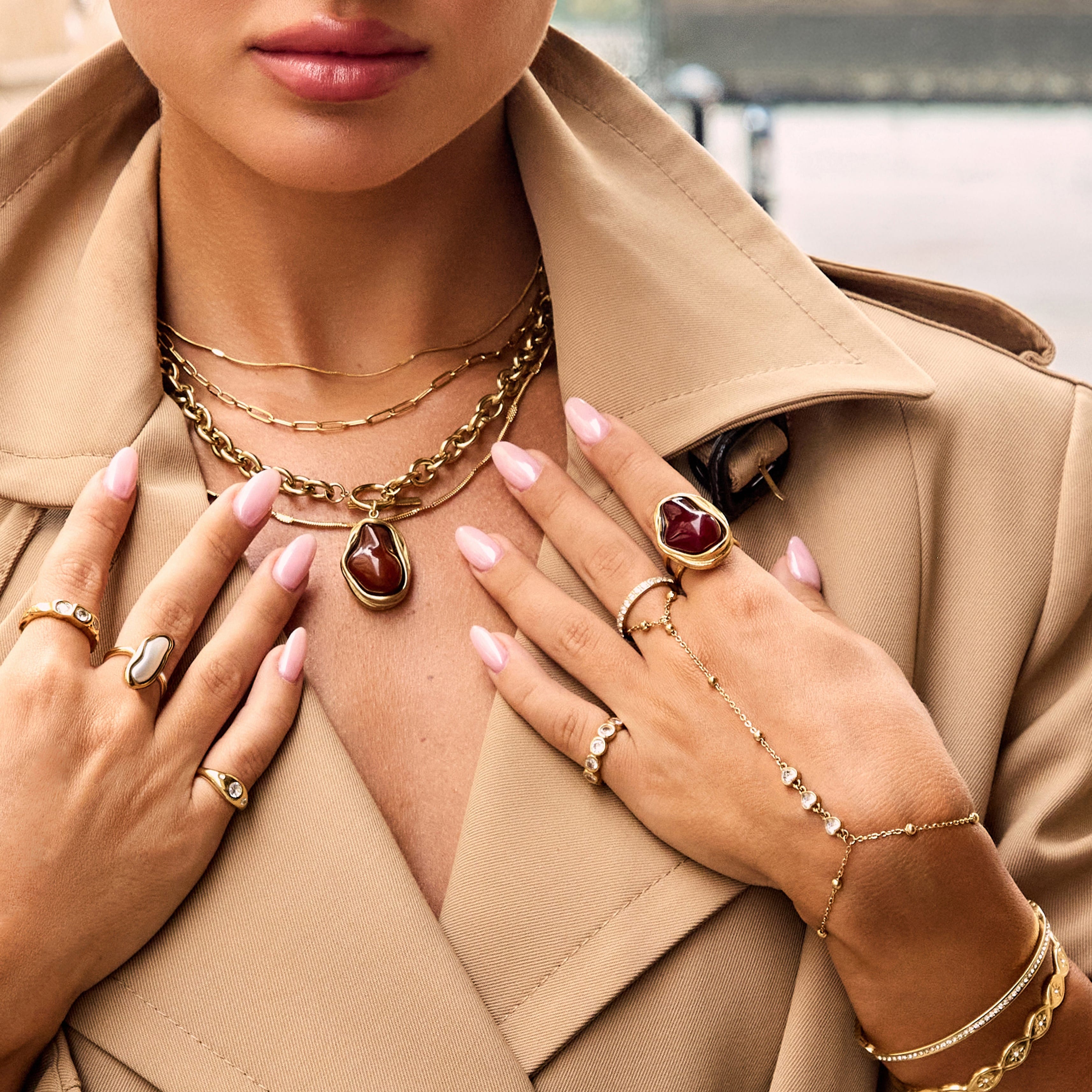 Bohomoon Mocha TBar Necklace | Sweatproof & Tarnish Free