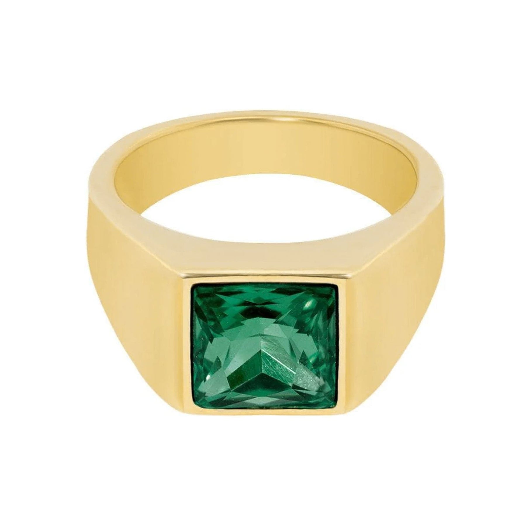 Bohomoon Stainless Steel Emerald Ring