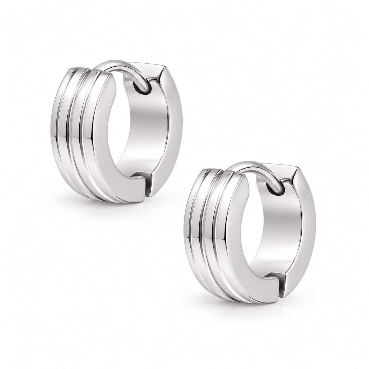 Bohomoon Stainless Steel Emery Huggie Hoop Earrings