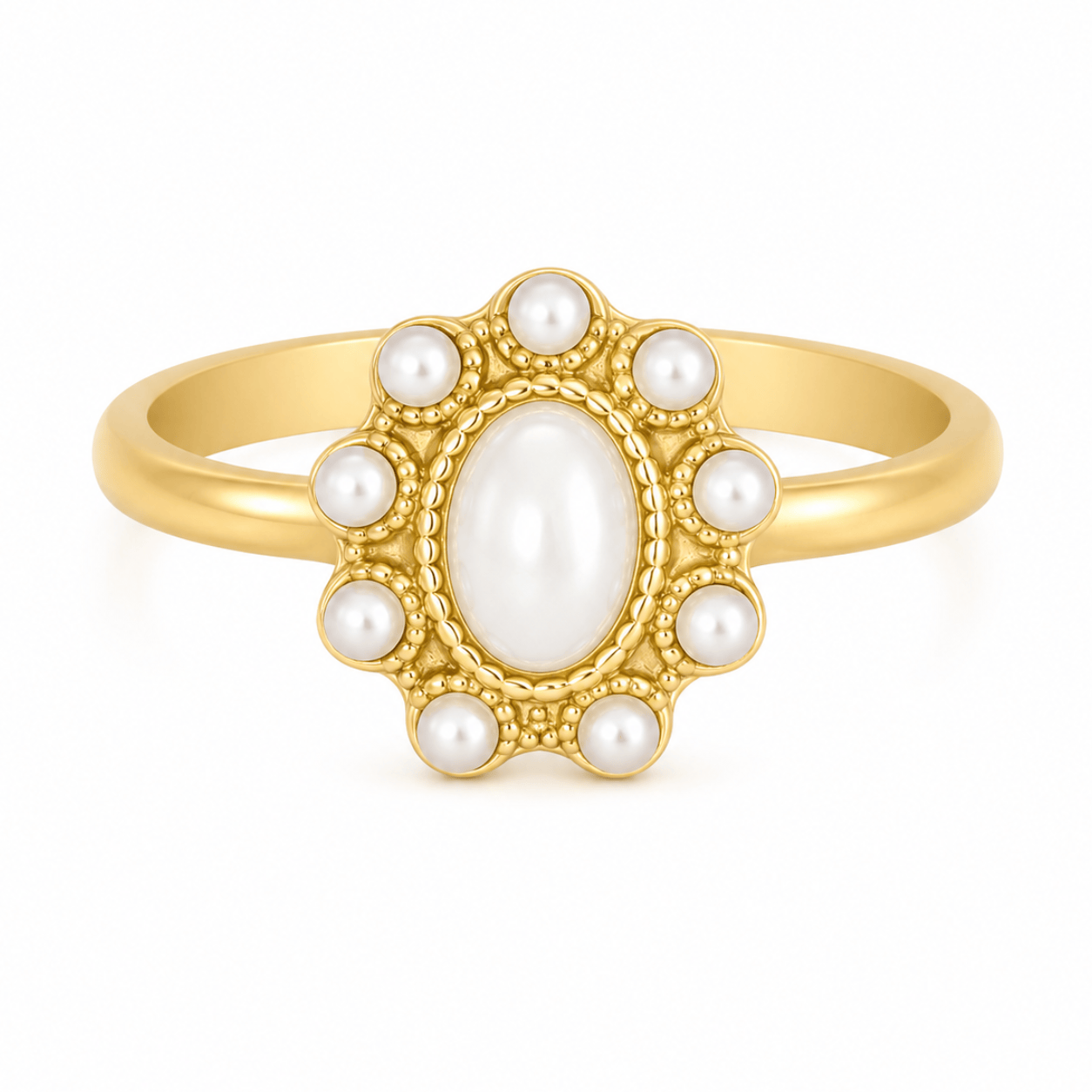 Bohomoon Stainless Steel Enchanted Pearl Ring