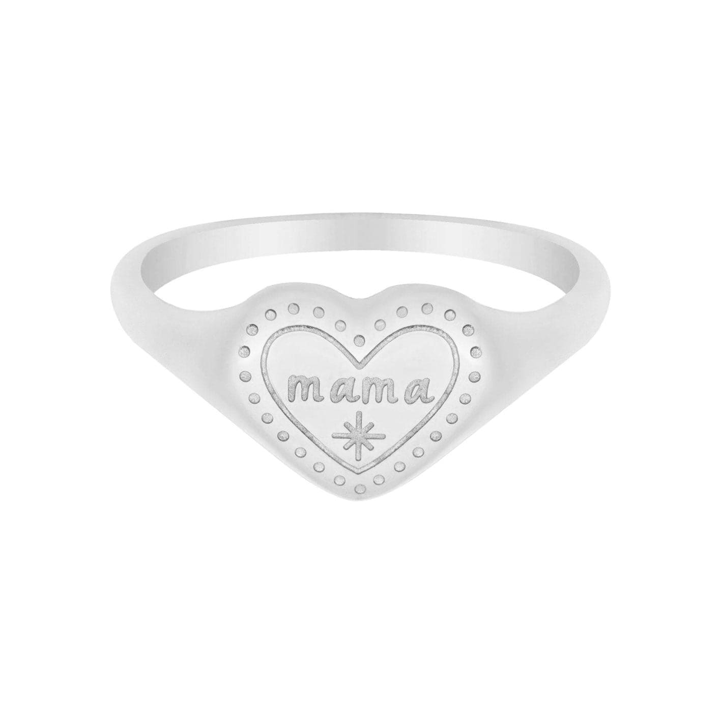 Bohomoon Stainless Steel Engraved Heart Mama Ring
