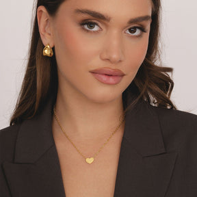 Bohomoon Stainless Steel Engraved Mama Heart Necklace