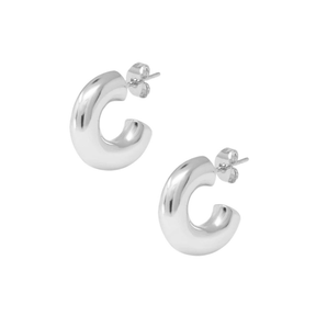 BohoMoon Stainless Steel Erika Hoop Earrings Silver