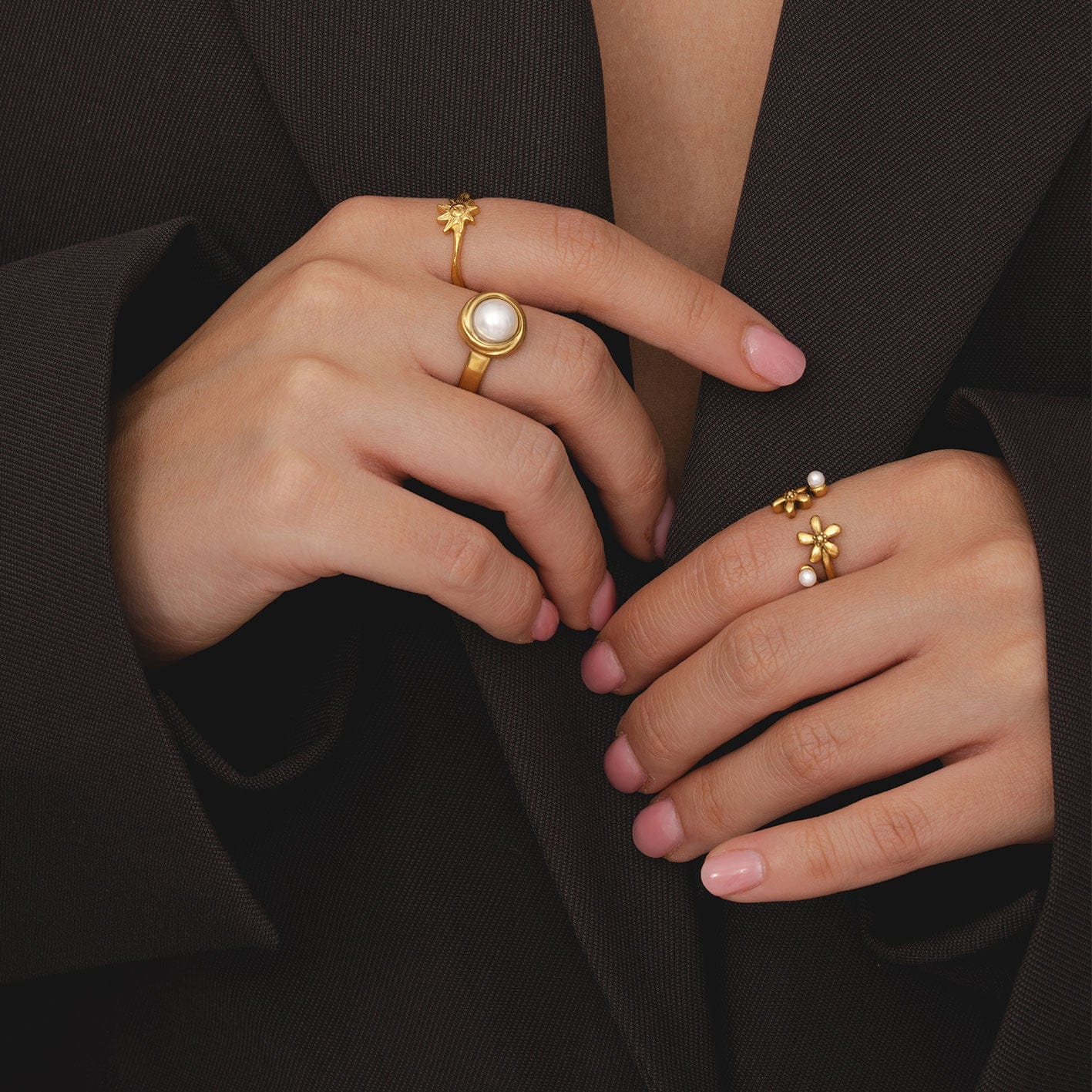 Bohomoon Stainless Steel Esme Pearl Ring