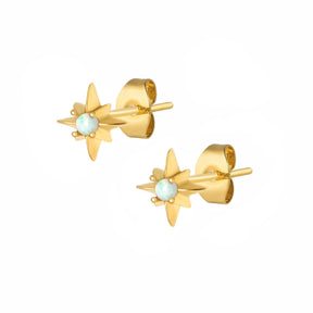 BOHOMOON Stainless Steel Evangeline Opal Stud Earrings Gold