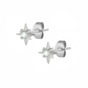 BOHOMOON Stainless Steel Evangeline Opal Stud Earrings Silver