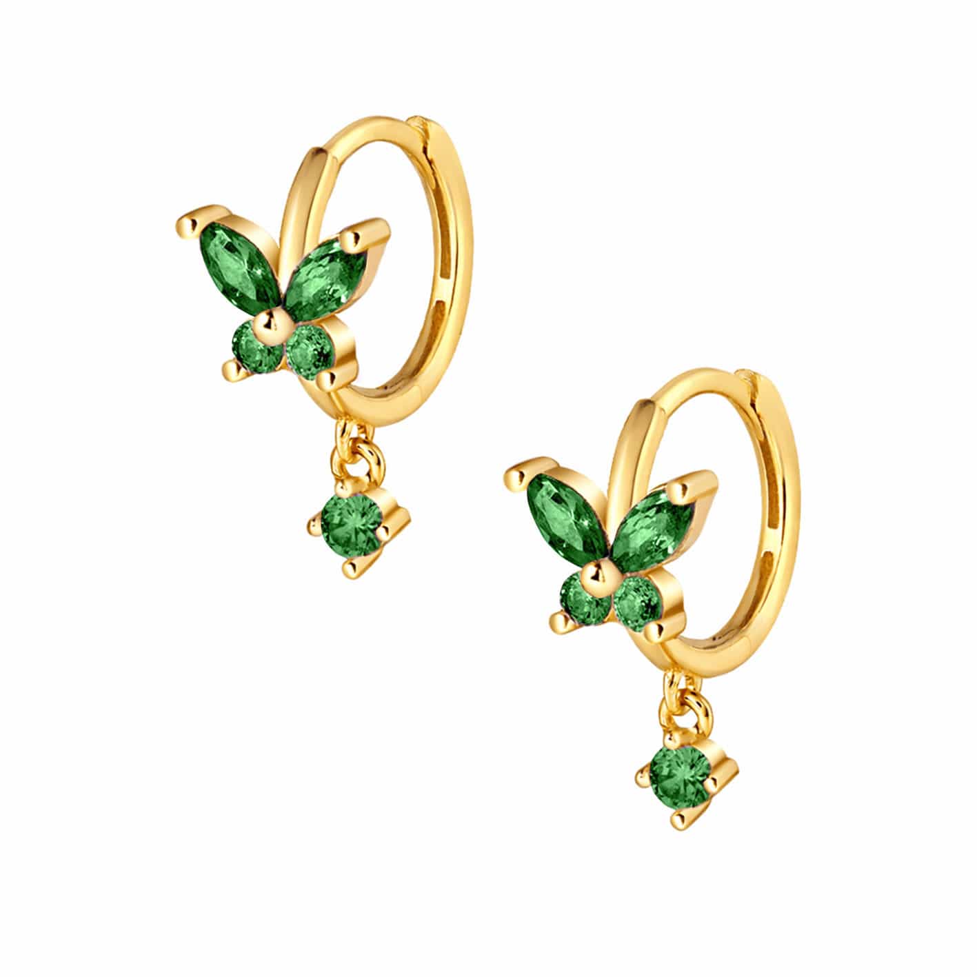 Bohomoon Stainless Steel Evelyn Butterfly Hoop Earrings