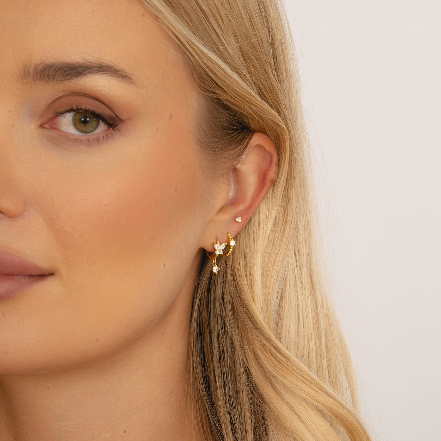 Bohomoon Stainless Steel Evelyn Butterfly Hoop Earrings