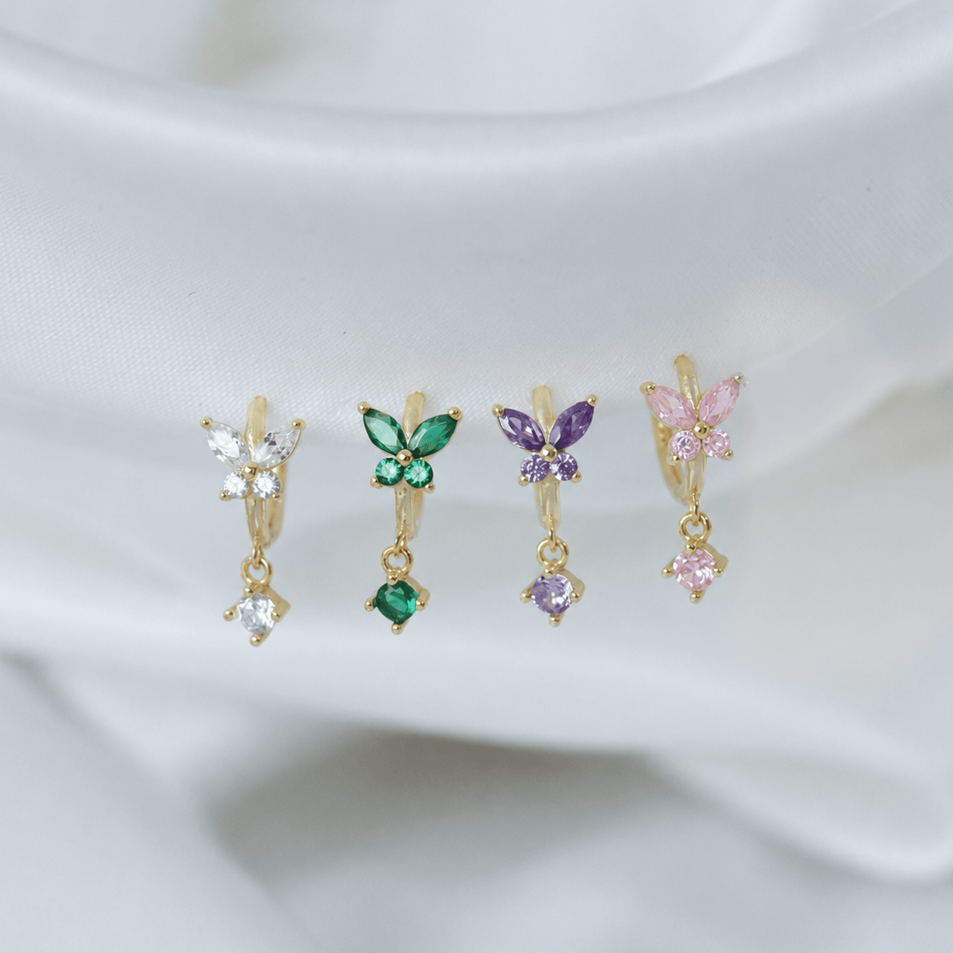 Bohomoon Stainless Steel Evelyn Butterfly Hoop Earrings