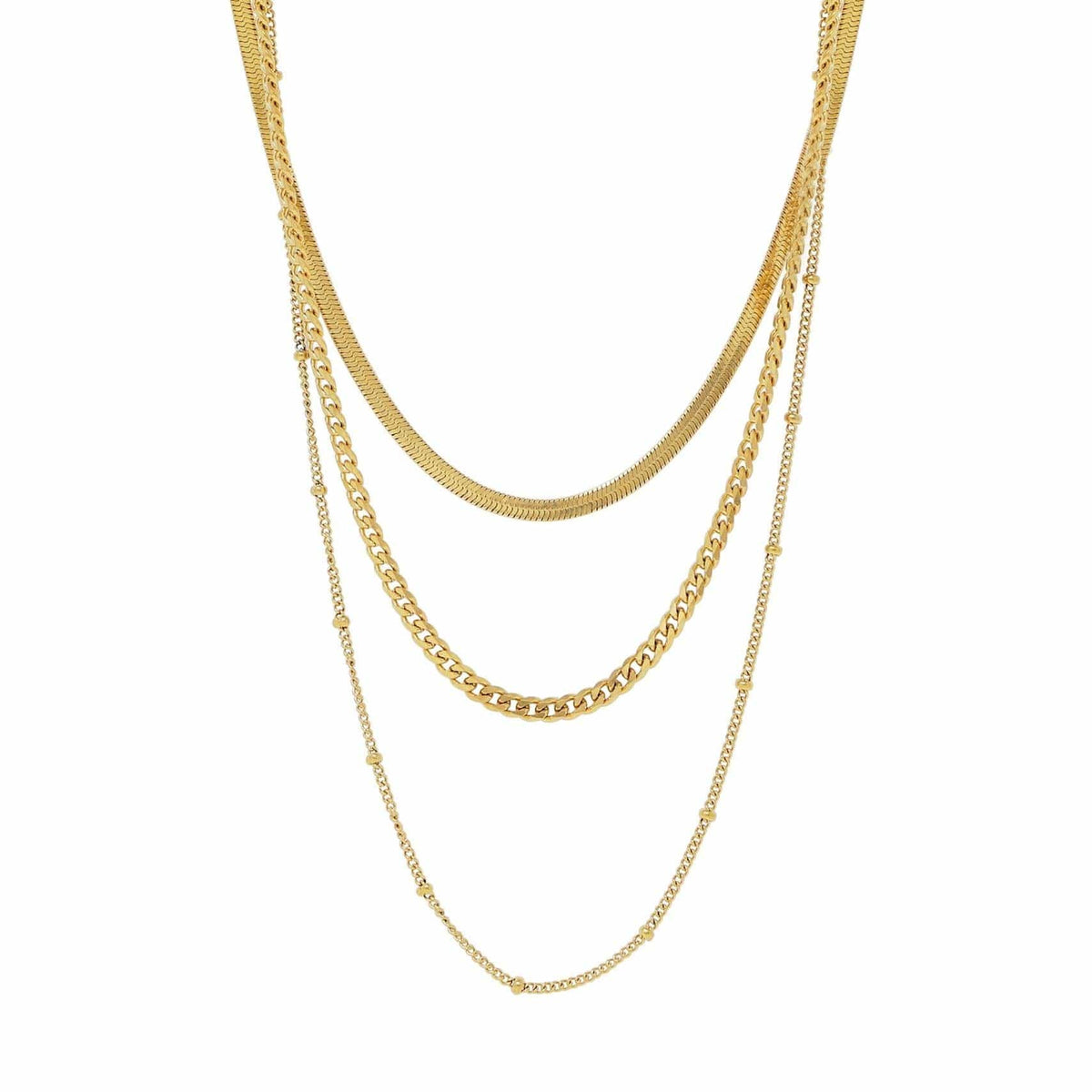 BohoMoon Stainless Steel Everly Layered Necklace Gold