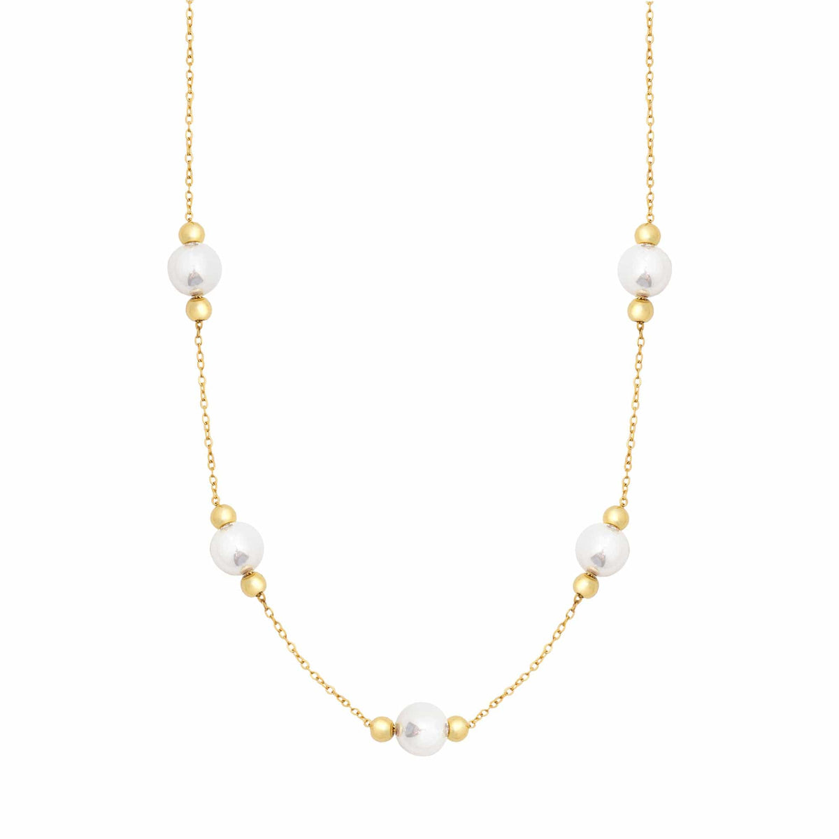 BohoMoon Stainless Steel Exquisite Pearl Necklace Gold